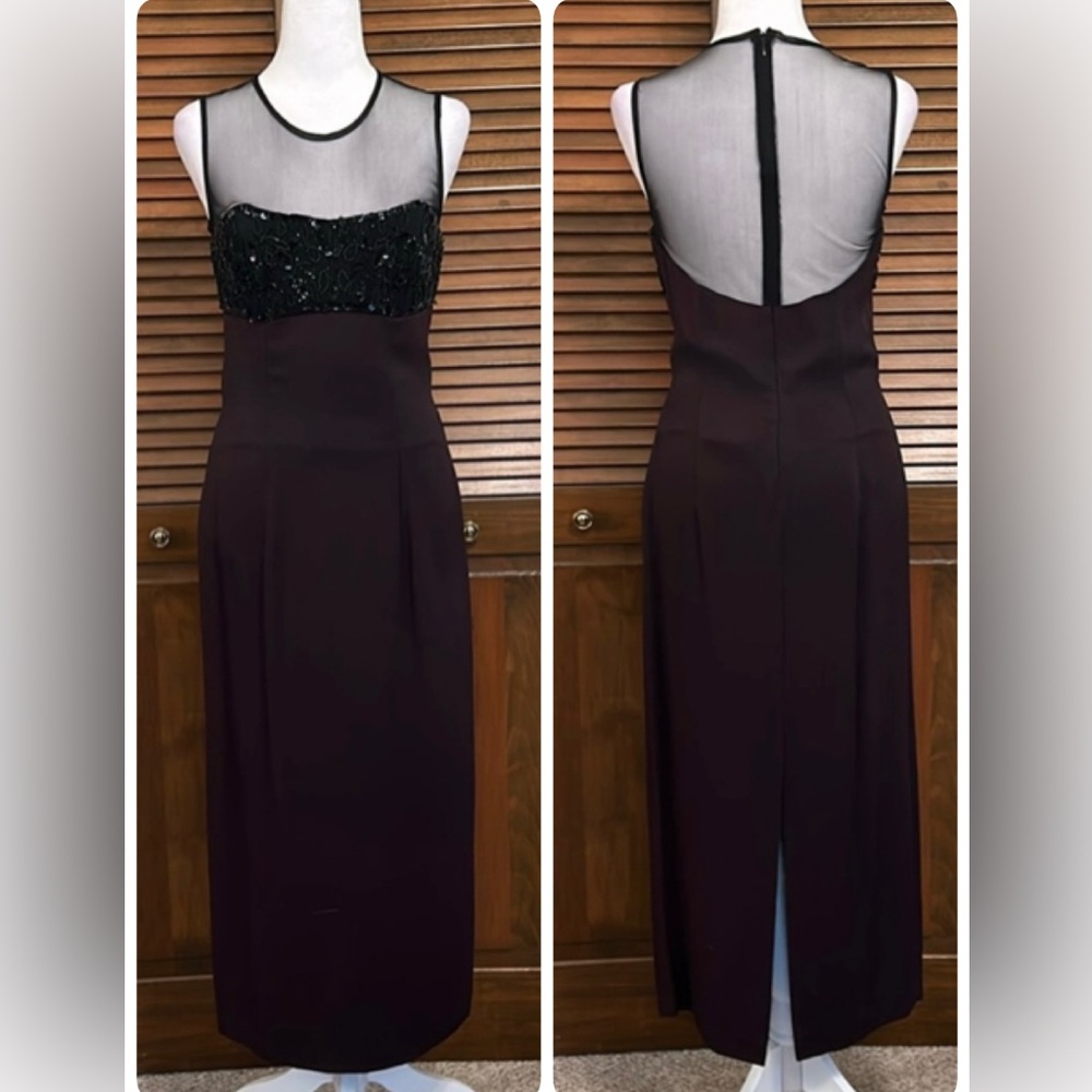 Clifford & Willis Vintage Black Evening Dress with Back Split Size 6